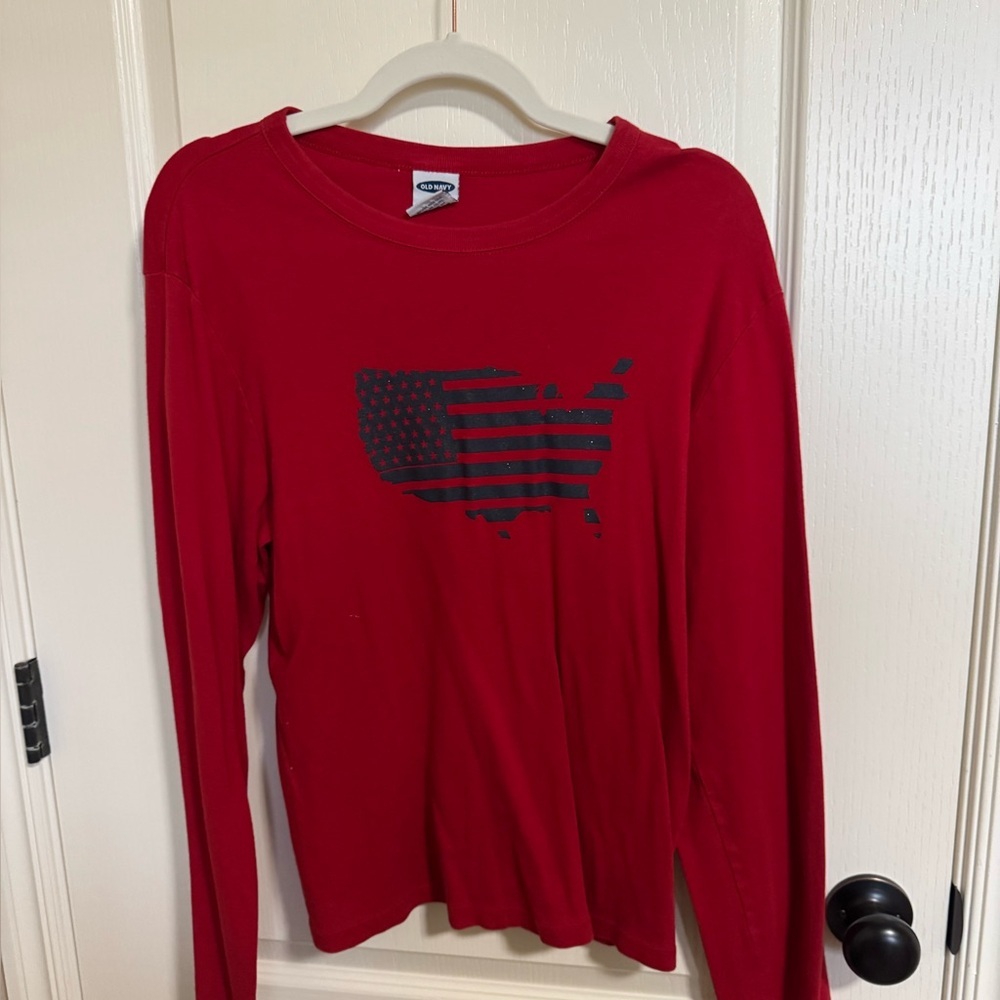 Old Navy Red Flag Graphic Tee XXL – Patriotic Americana T‑Shirt